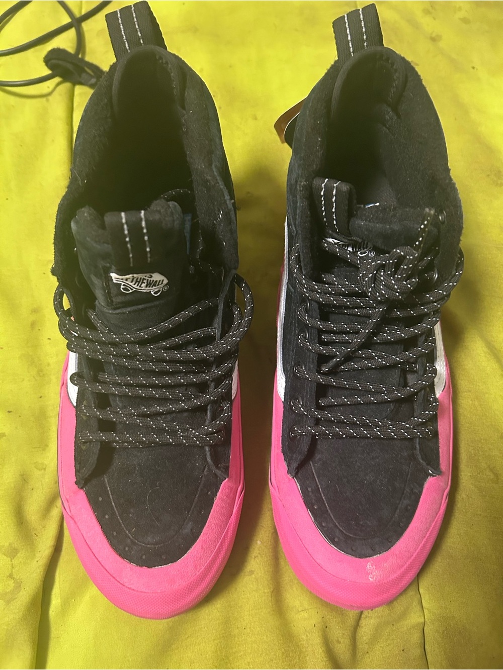 Vans High-Top Sneakers — Black & Pink